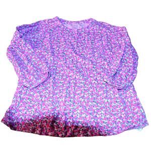 Gap Kids 3/4 Sleeve Floral Print Top, Pink, Girl's Large 10, LN